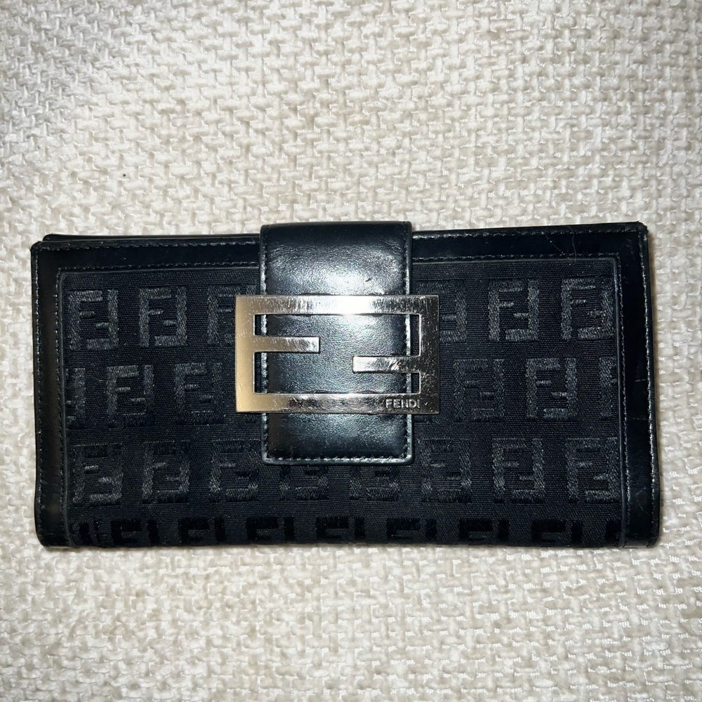 Authentic Fendi snap long wallet